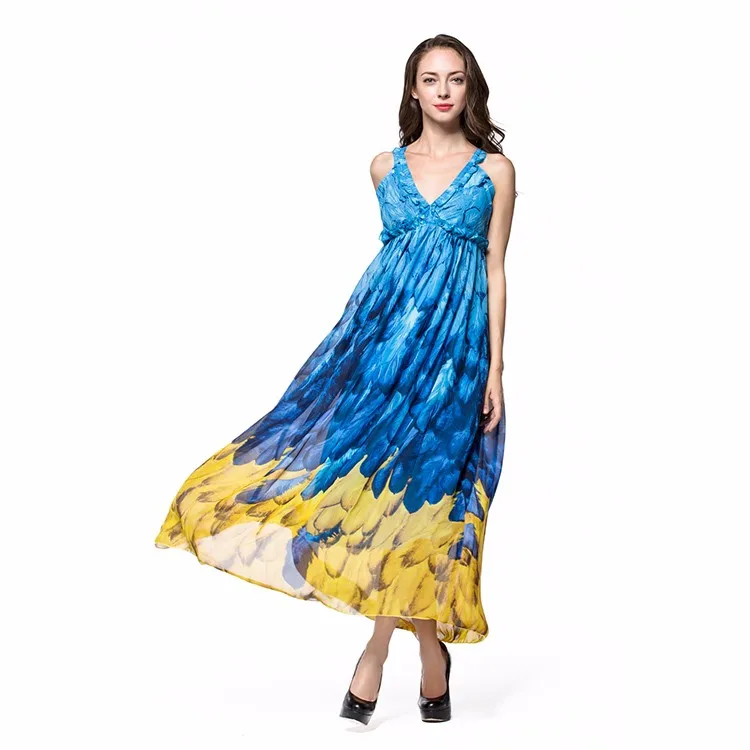 batik long bohemia beach dress cover up