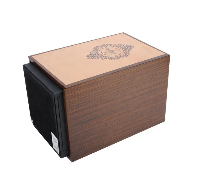 Customized Luxury unique design wooden wine gift box High end wooden boxes for wine