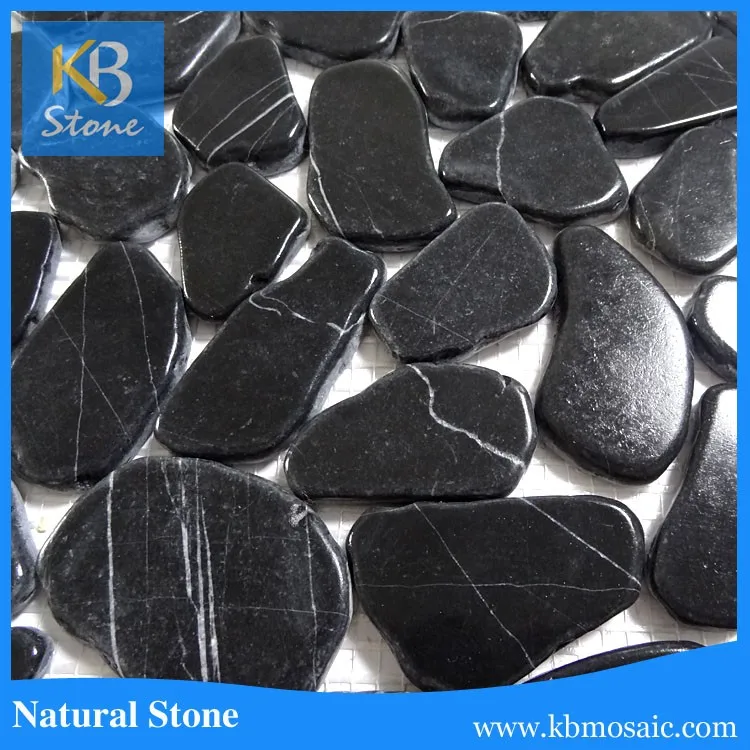 White Pebble stone mosaic round marble mosaic flooring tiles interior