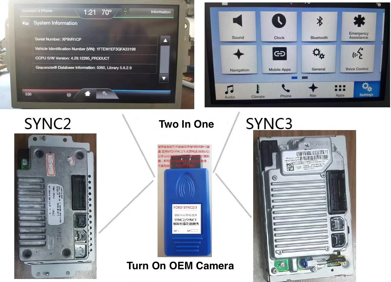 For Car Obd Activate Rear View Display Special For F-o-r-d Sync2 2012-2016