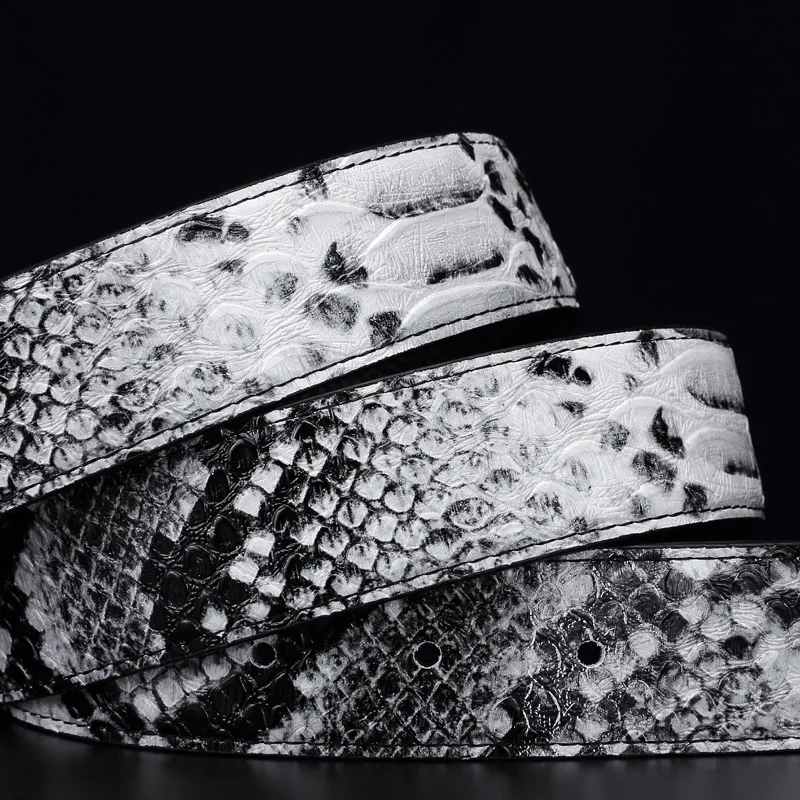 3.3cm width snake style,viper style first class cow leather material leather belts