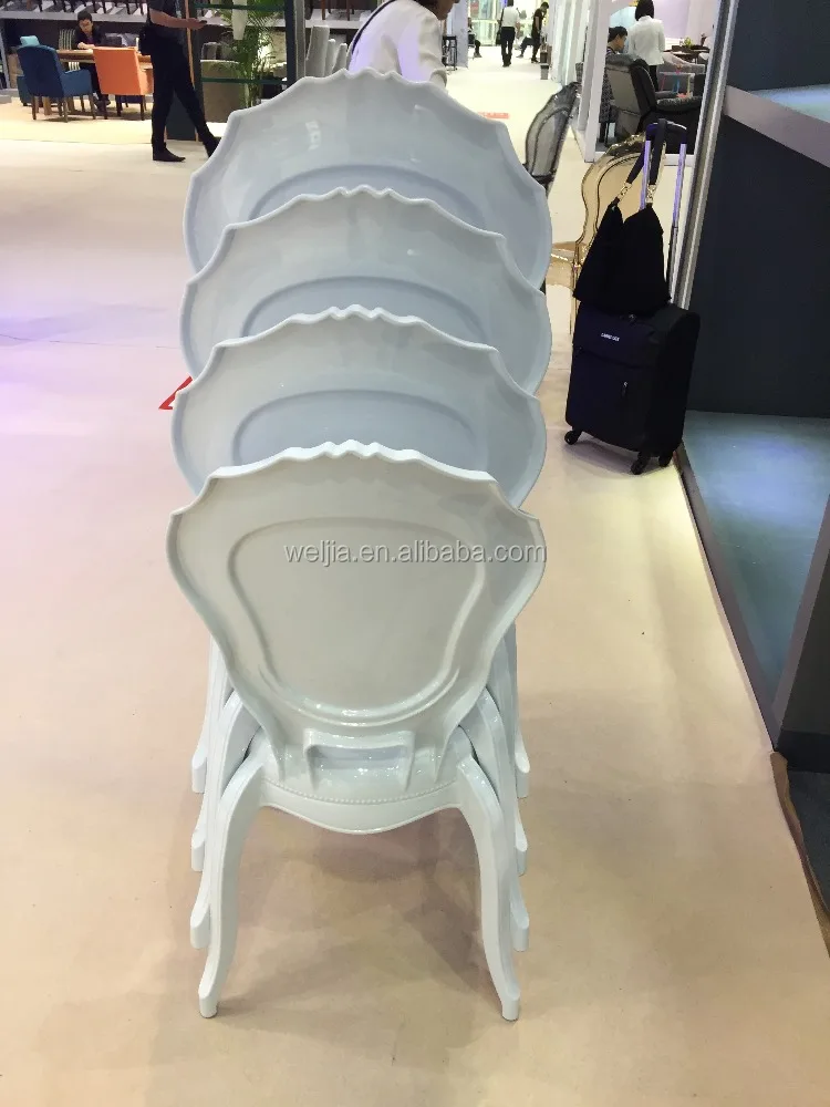 Stackable resin white princess chair for events