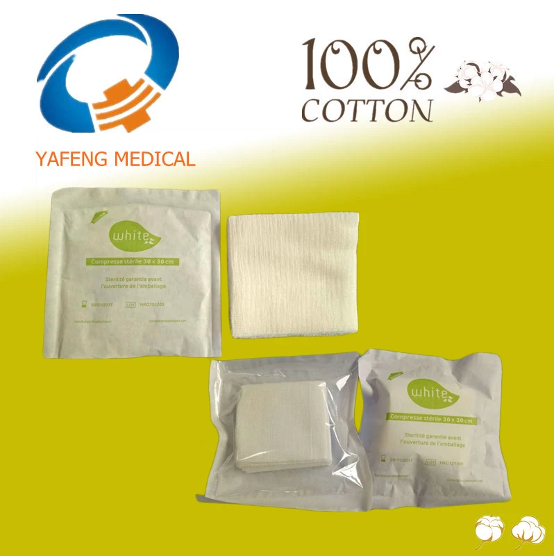 High absorbent and soft surgical gauze compress sterile