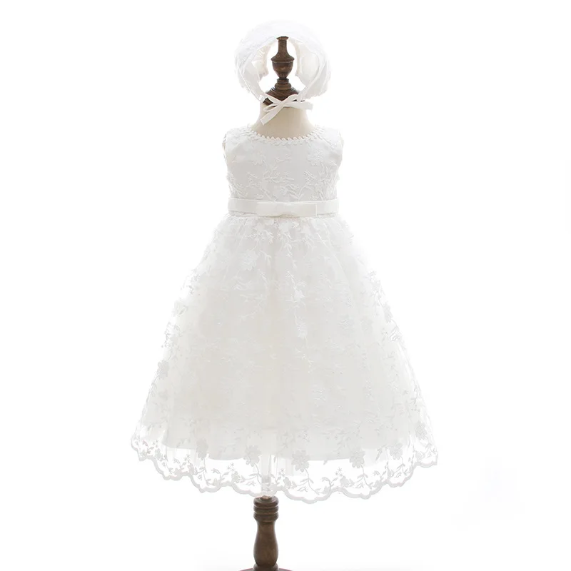 2019 latest white christening baby dress for 0-1 year old