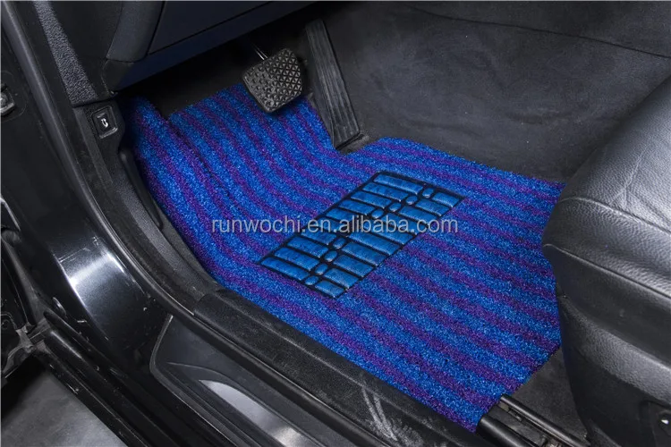 
pvc car floor fender mat anti fouling carpet stripes series-red purple double layered 