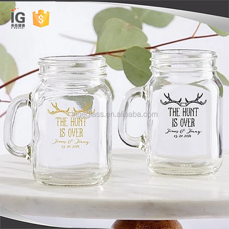 Mini Mason Jars Bulk, 4 oz Mason Jars with Handles and Lids