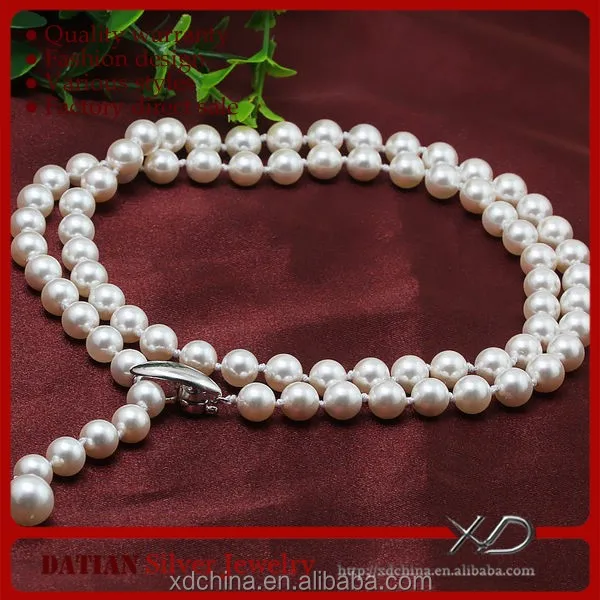 XD YSIP0361 fine 925 silver magnetic clasp classic cultured pearl necklace price