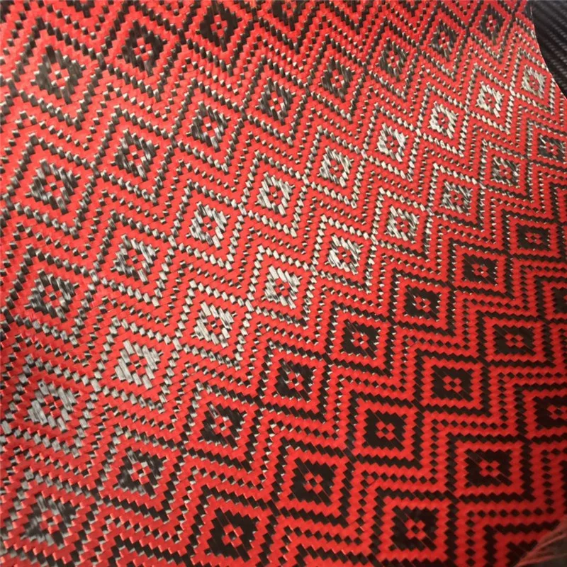 high strength professional pu coated colored jacquard red carbon aramid hybrid fiber cloth rolls price for sale cheap