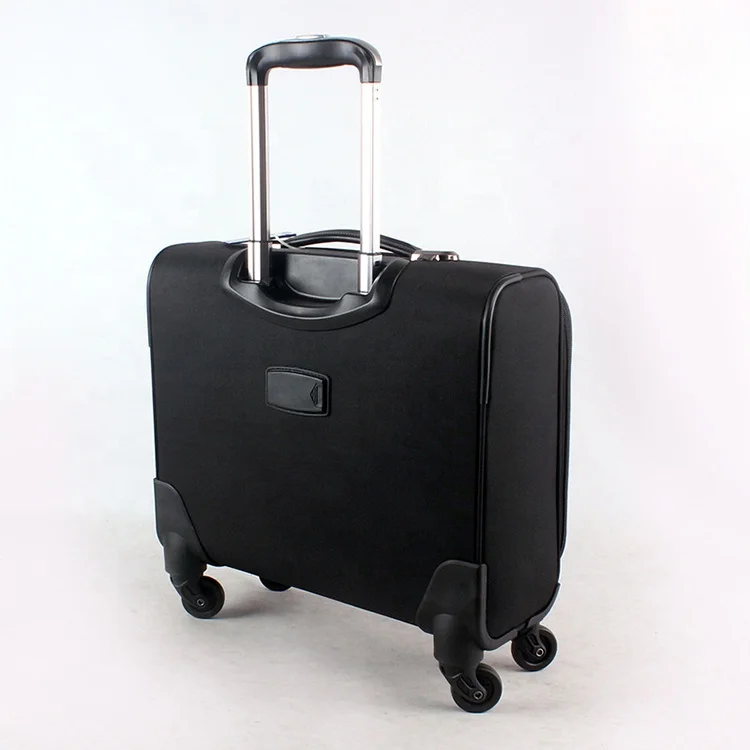 Gift order accepted custom low MOQ 16 inch Nylon fabric rolling lockable business laptop suitcase