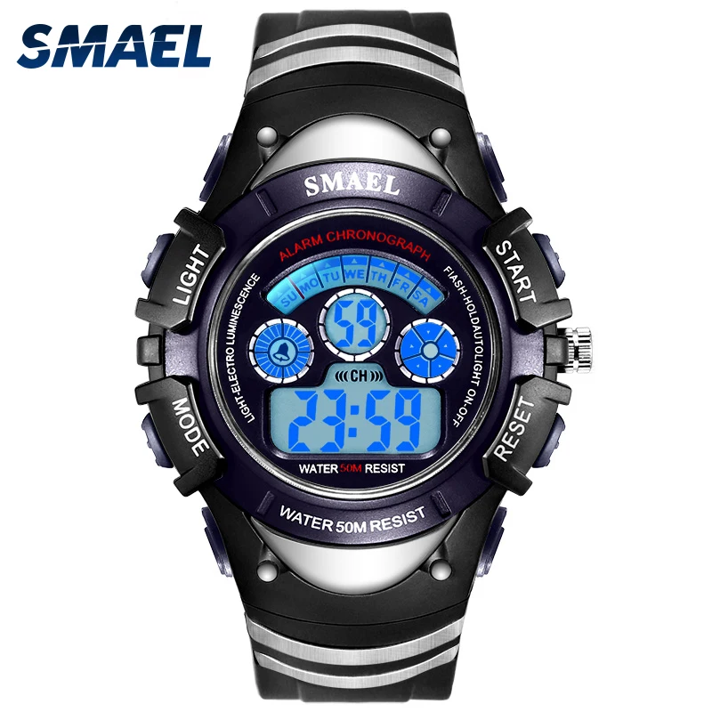 
SMAEL LCD display alarm chronograph digital watches for teens 