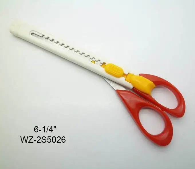 stainless steel material blade with plastic handle type kids scissors small size scissors brand names 6inch