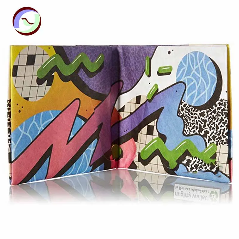 
Custom Recyclable paper card holder 1070d Tyvek Paper zipper Wallet case with coin pocket 