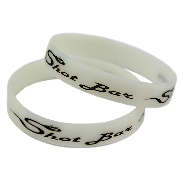 Custom Imprinted Silicone Wristband Glow In The Dark