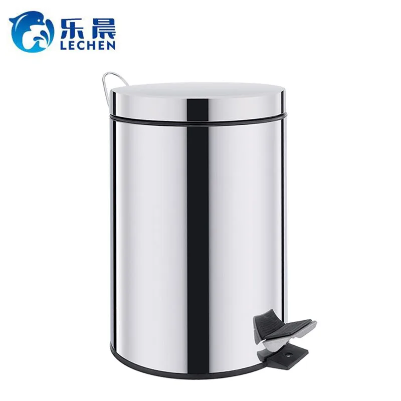 Garbage Can Stainless Steel  Hotel Trash Can Kitchen Garbage Trash Bin Trash Can Open Top Foot Pedal Garbage Bin