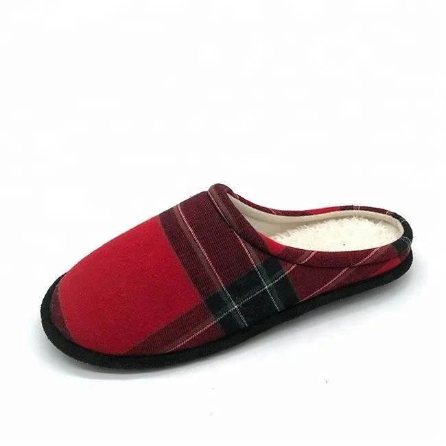 2018 Chinese Ladies Gridding Warm Slipper TPR Sole With Fuzzy Coral Velvet Lining Slippers