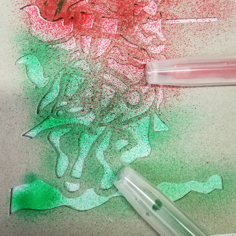 5 pcs kids fun felt tip blow airbrush marker pen