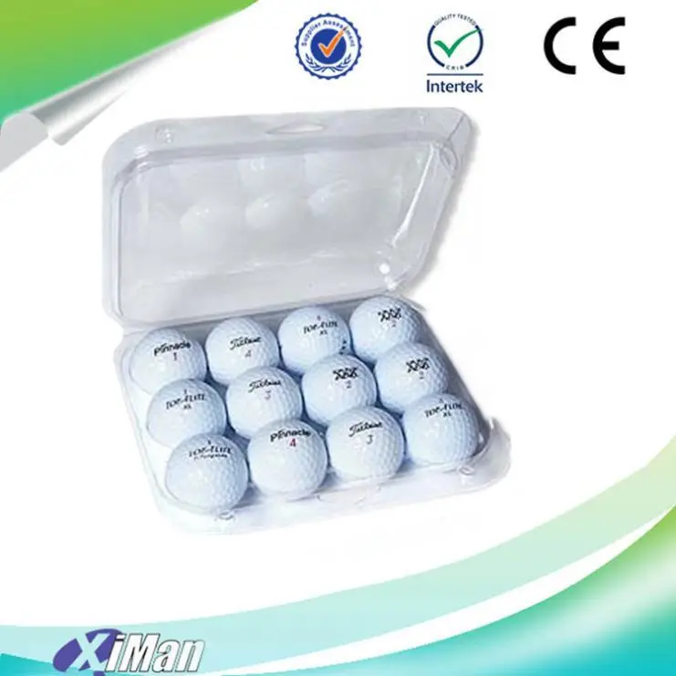 Custom transparent plastic clamshell blister packaging for 12 golf balls