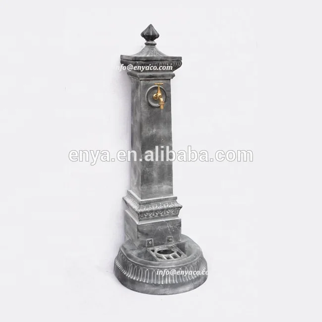 High Quality Factory Direct Garden Ornaments Patio Cast Iron Water Feature with Brass Tap Outdoor Water Wall Fountains