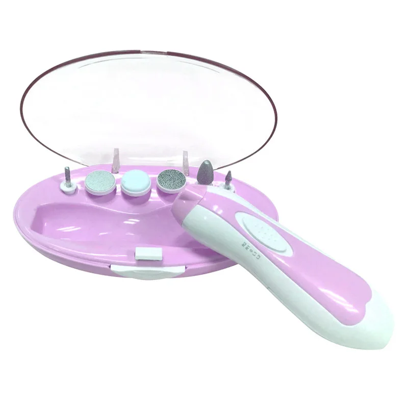 
Low noise battery drive two-way rotation multiple grinding heads nail care kit electric manicure pedicure set 