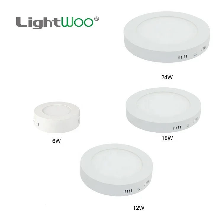Factory price CE RoHS white indoor round 120mm 170mm diameter surface mount recessed 6W 12W 18W 24w led panel light