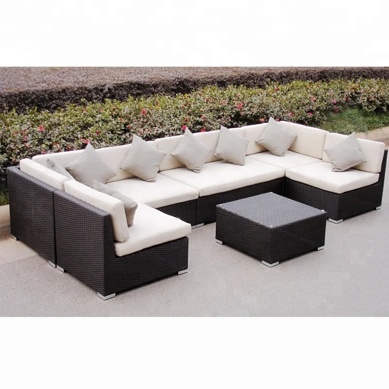 factory hot sale popular style low cost outdoor wicker rattan furniture garden rattan sofa patio sun lounge SCSF-126