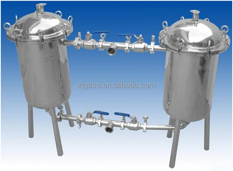 
Food grade stainless steel double filter for fruit juice drink plant 