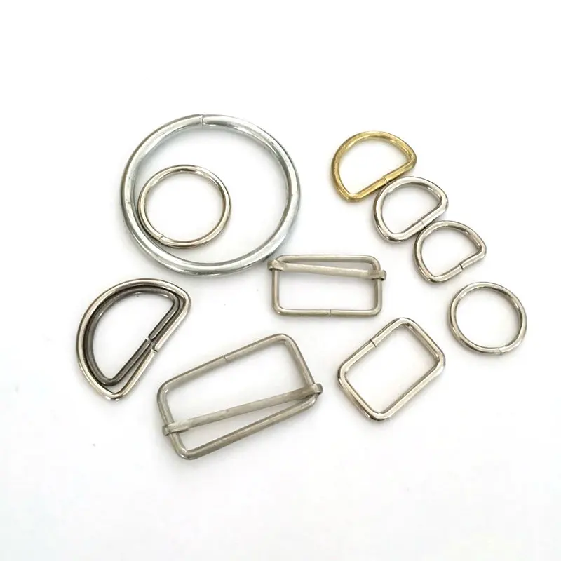 wholesale Metal D ring buckles Clasp DIY Leather Craft garment clothes Luggage belt buckle Rings