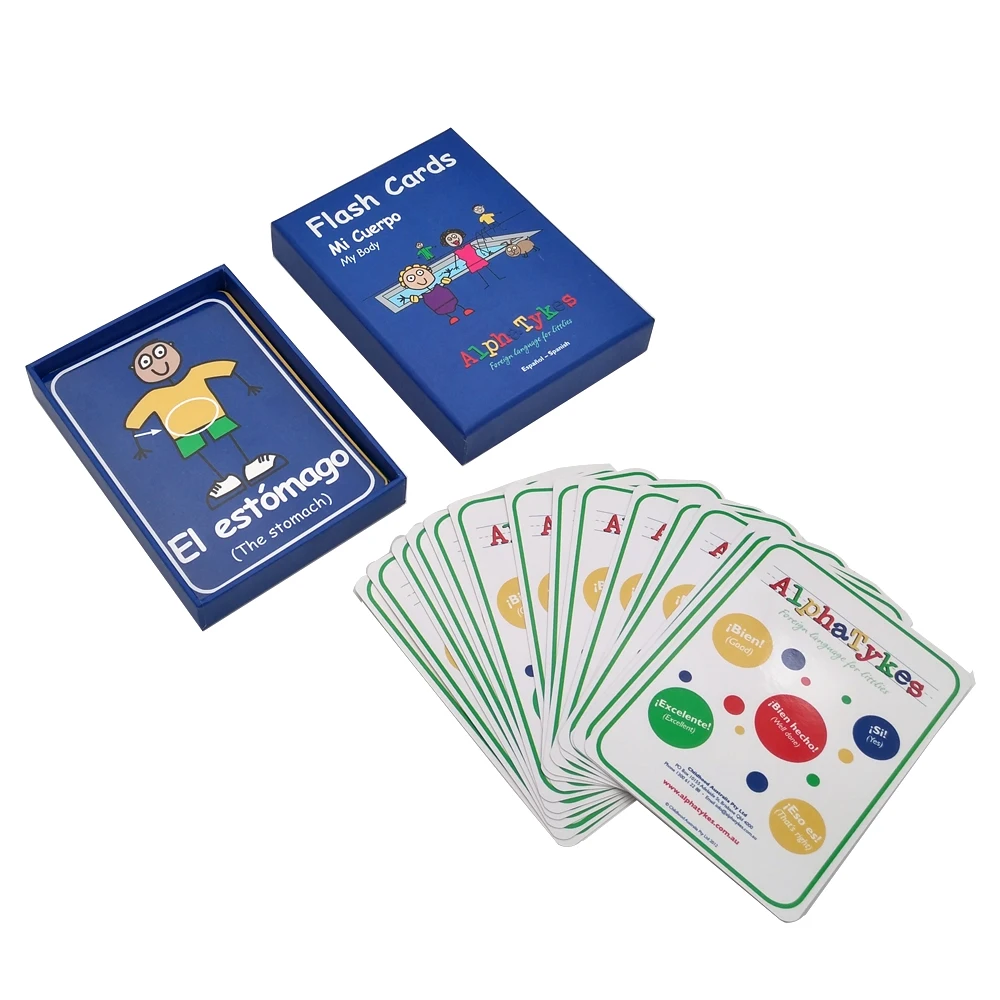 
Custom printing paper standard size educational flash card 