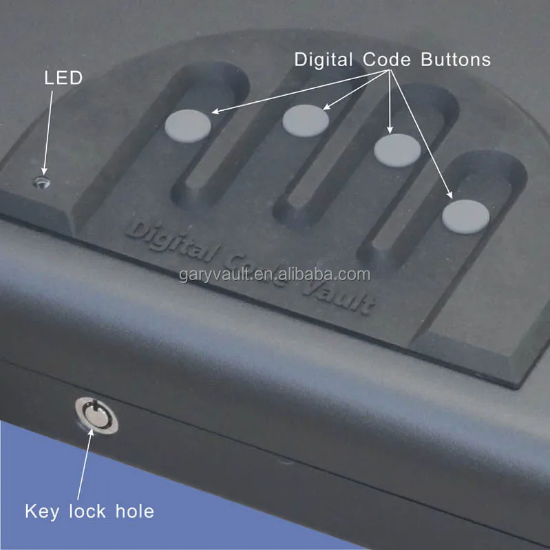 Gary Vault Small gun safe / MD500 4 buttons electronic digital key gun car safe box US$32