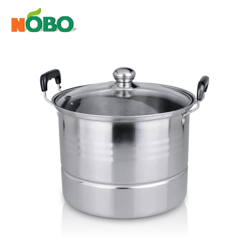 Riveted bakelite handles stainless steel steamer stock pot