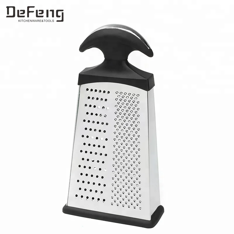 
Hot Sale Multifunction 4 Sides 7 Inch And 10 Inch Stainless Steel Coconut Grater With Black PP Handle 