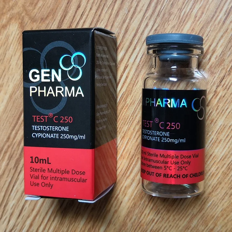 ZPT7-61 GEN PHARMA TEST C 250 красная цветная голограмма стероидная флакон упаковочная наклейка и коробка для флакона 10 мл