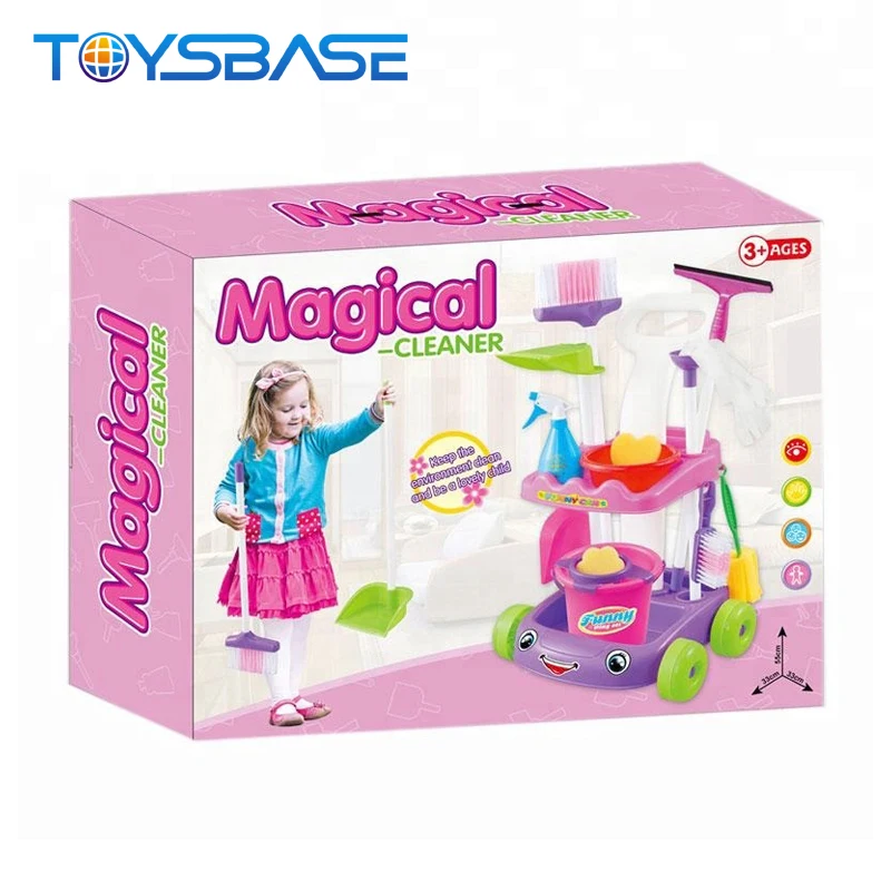 Hot Sale Pretend Game Trolley Kids Set Clean Cart Toy