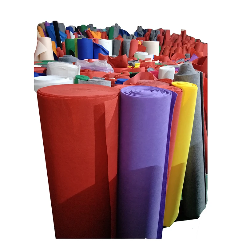 Multi Colors regenerated polyester fiber needle punched Non Woven Fabric rolls