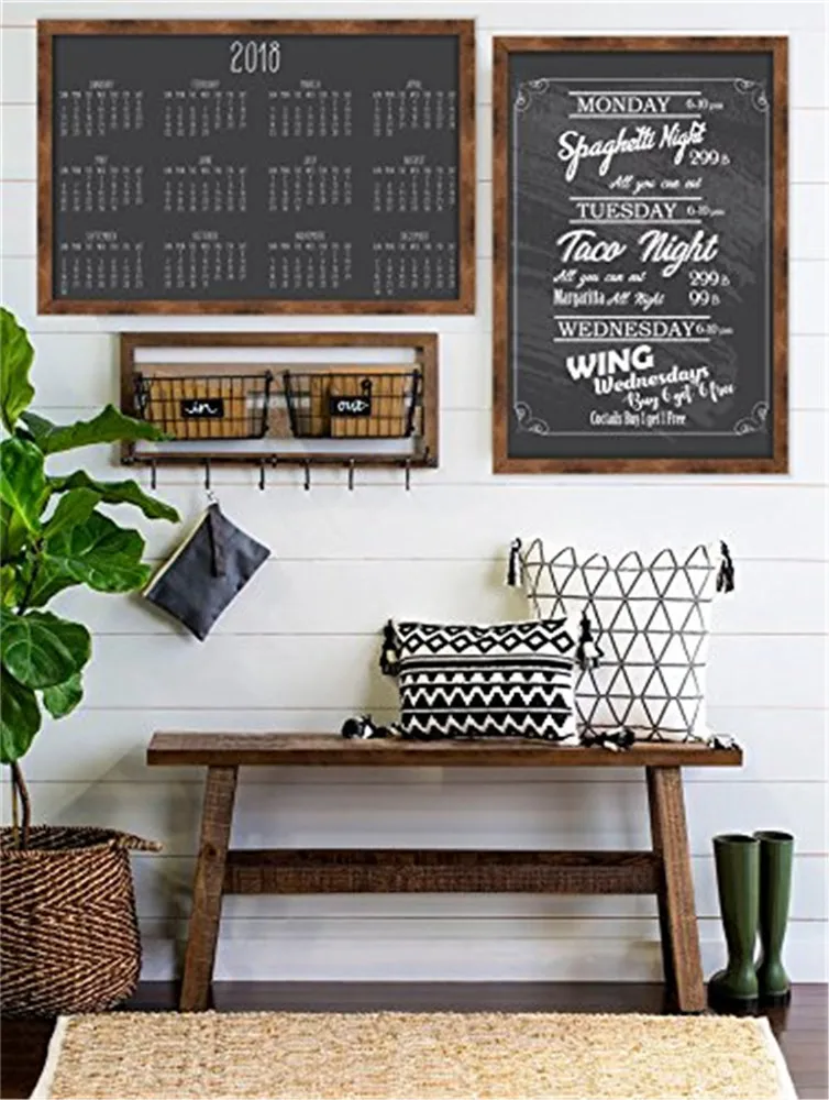 Caoxian Hi Home Rustic Wood Premium Surface Magnetic Chalkboard