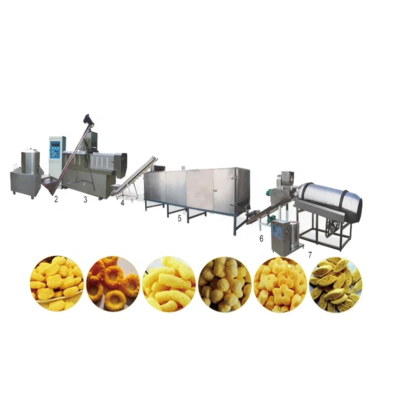 Automatic Puff Corn Snacks Food Extrusion Processing Line Extruder
