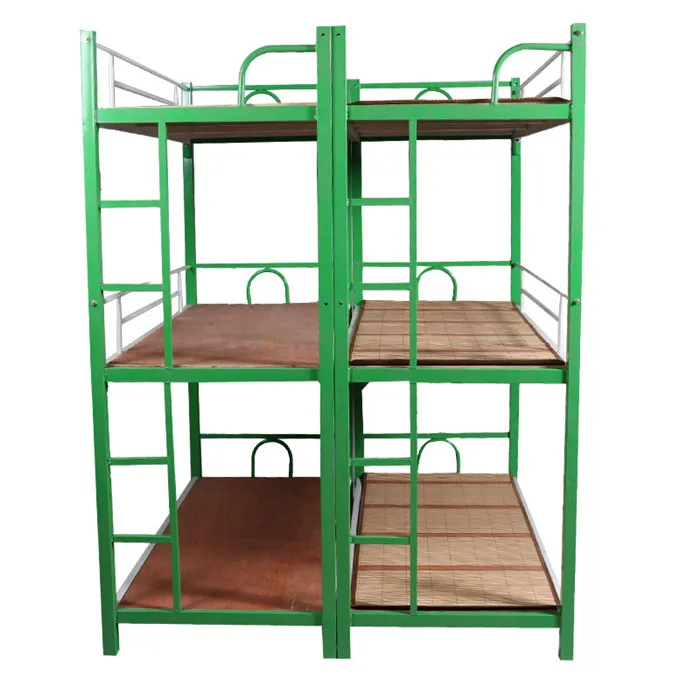 Custom made home dormitory three person used metal 3 tier bunk bed