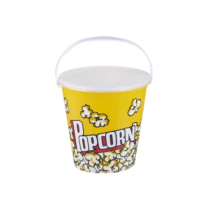 Custom Plastic Popcorn Buckets Manufacturer Amazon Hot Selling Custom Printing Single Wall Disposable Popcorn Bucket With Lid