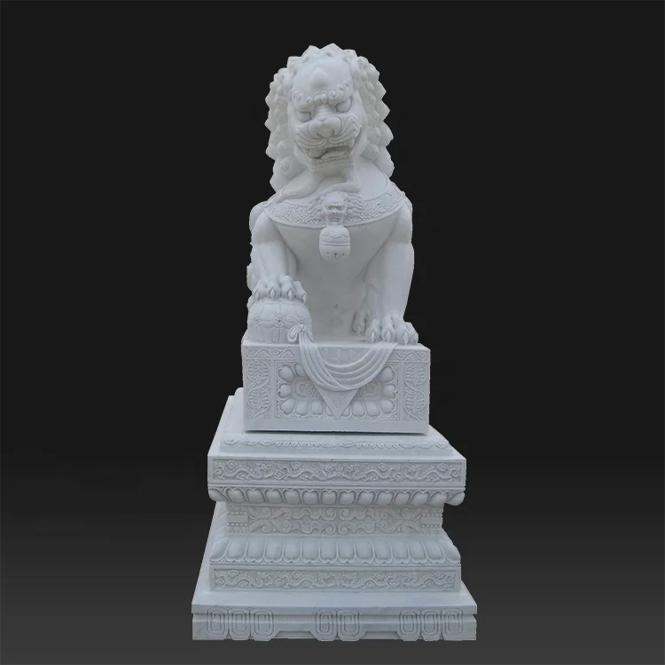 Front door stone carving antique statue roaring lion sculpture for sale