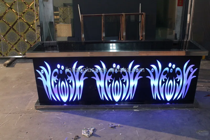 Color changing hotel long reception counter/desk