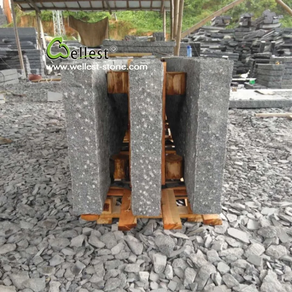 China black basalt rough-picked natural stone palisades wall fencing