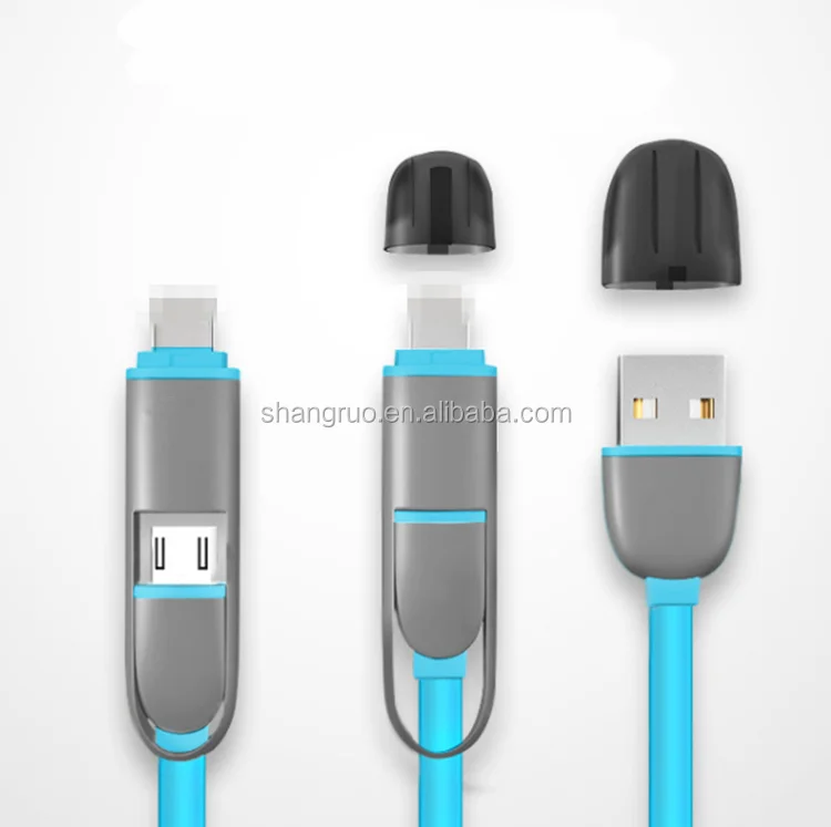 
LED 2 in 1 Micro USB data cable for 8pin and Android charger data cable 
