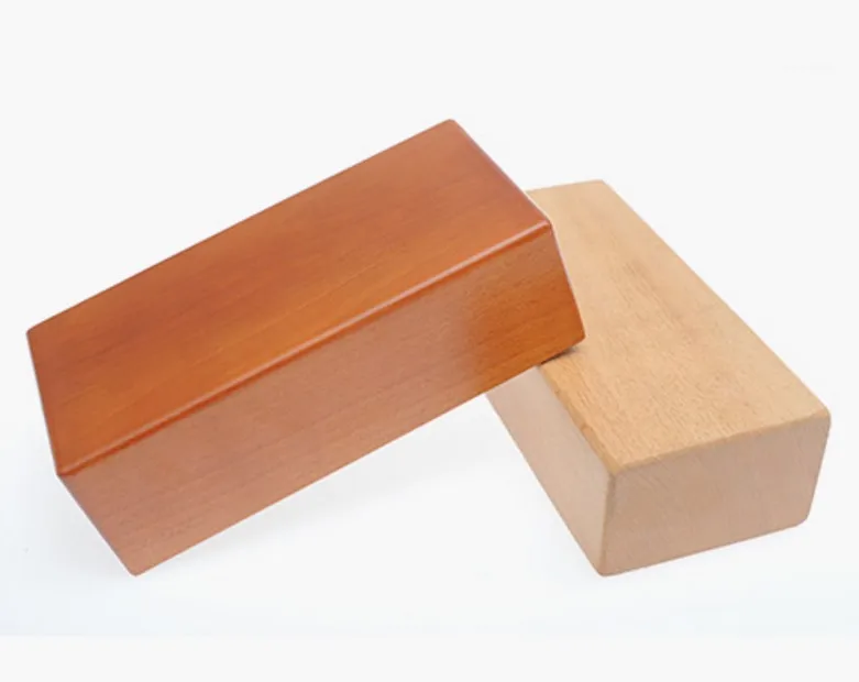 high quality Natural Solid Beech Wood Yoga wholesale Handstand Blocks Beach wood yoga block wood block yoga LOGO available