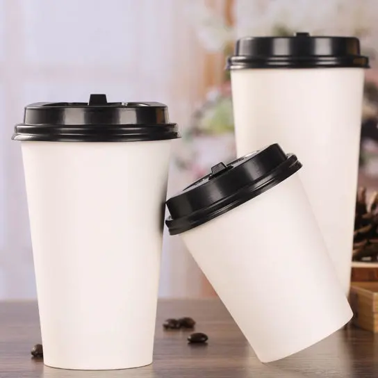 
Custom printing Logo disposable single wall paper coffee cup with plastic lids for drink  (60717483470)
