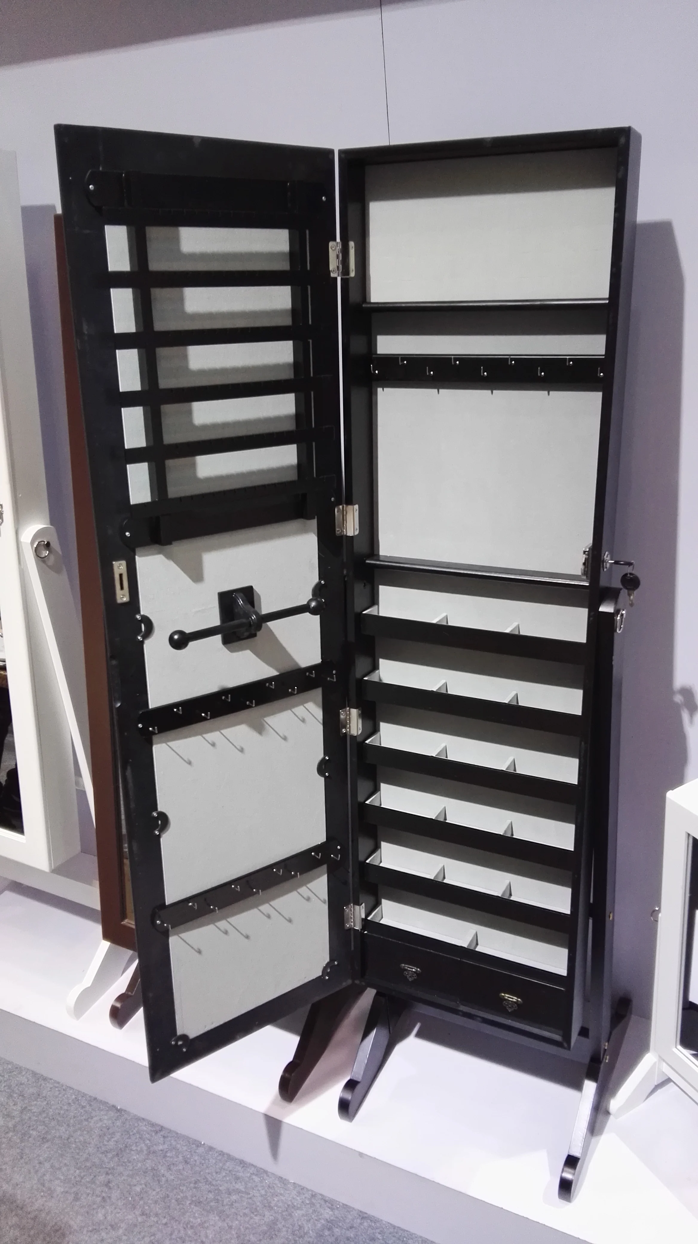 china wood bed room amoires hanging jewelry organizer with mirror