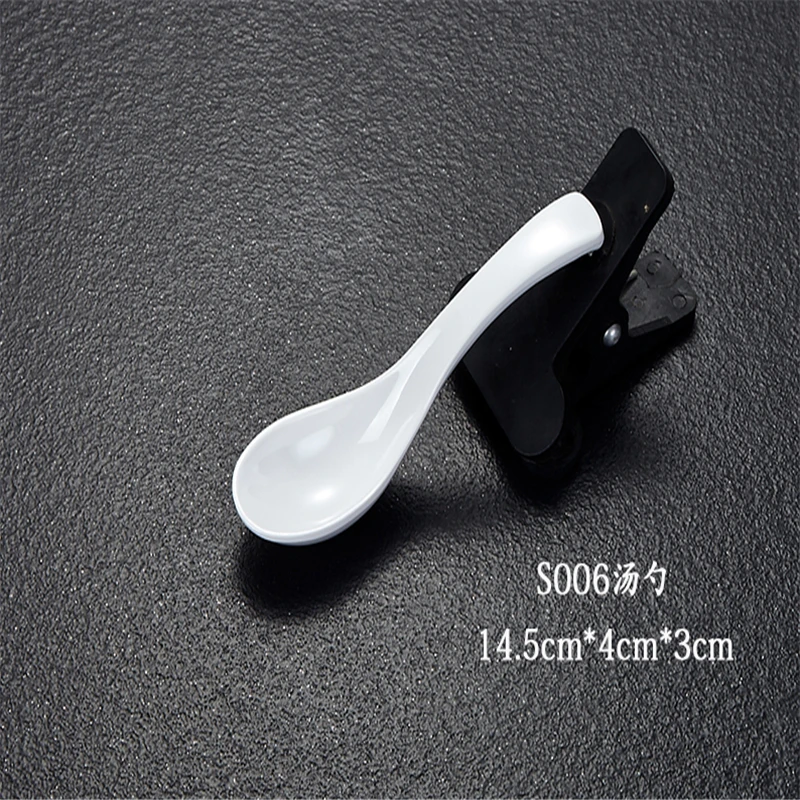 Оптовая продажа, Экологически чистая меламиновая ложка для супа, сделанная на заказ, японские меламиновые белые ложки