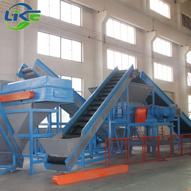 
High quality tire recycling production line tire shredder for rubber chip 