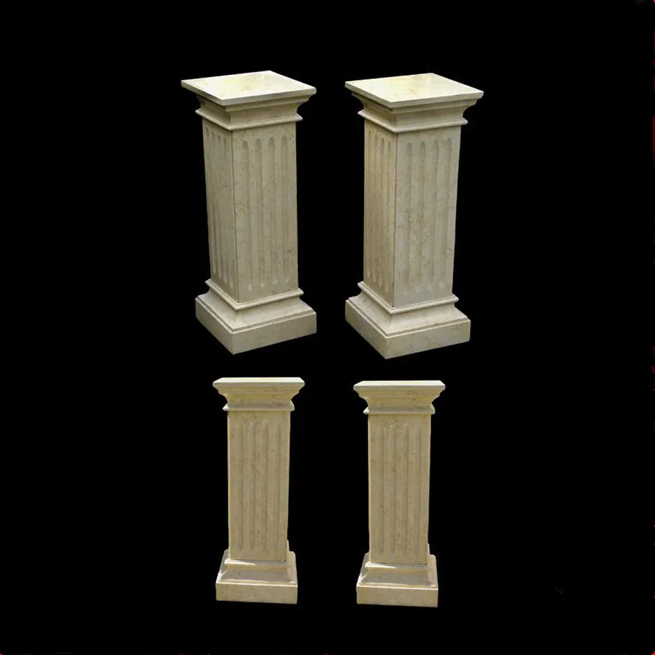 Decorative Alabaster Main Gate Stone Pillars For Balcony (YL-L049)