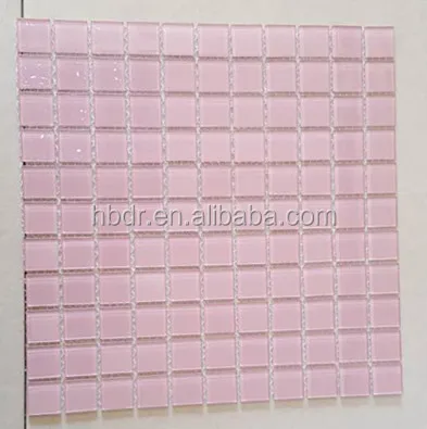 all kind of colored pink glass mosaic tiles