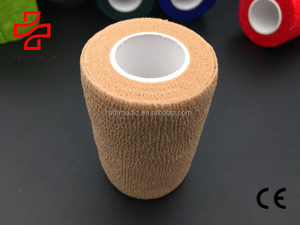 2023 Athmedic Спорт Китай лошадь Водонепроницаемая эластичная качественная латексная когезионная повязка загар самоклеящаяся повязка